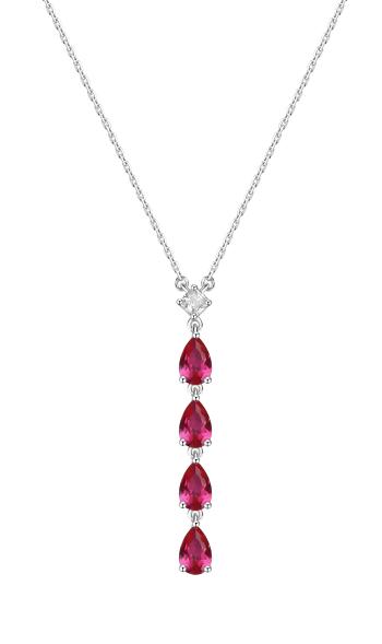 Brosway Strieborný náhrdelník s kubickými zirkónmi Passion Ruby Fancy FPR112