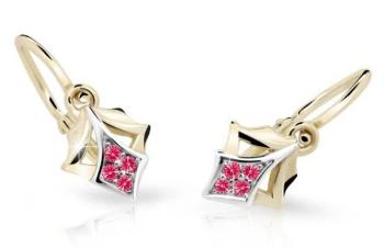Cutie Jewellery Zlaté detské náušnice C2220-10-X-1 fuchsiová