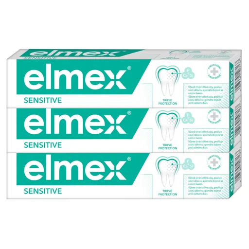 ELMEX Sensitive Zubná pasta pre citlivé zuby 3 x 75 ml
