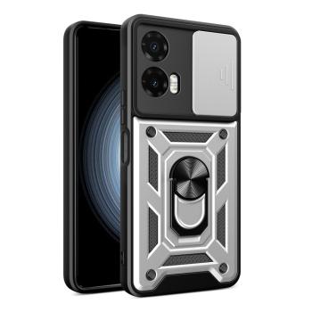 RING CAMERA Kryt s držiakom pre Motorola Moto G35 5G strieborný