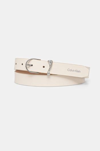 Kožený opasok Calvin Klein dámsky, béžová farba, K60K613234