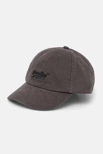 Bavlnená šiltovka Superdry šedá farba, s nášivkou, W9010193A-06A
