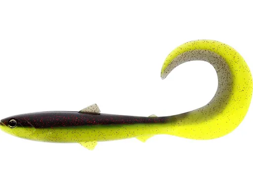 Westin gumová nástraha bullteez curltail black chartreuse - 8 cm 3 g 3 ks