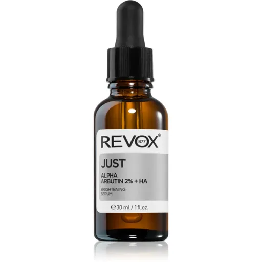 Revox B77 JUST Alpha Arbutin 2% + HA rozjasňujúce sérum na tvár a krk 30 ml