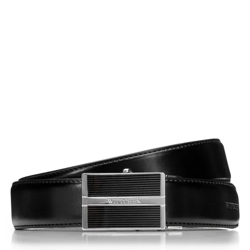 Pánsky čierny kožený opasok s automatickou prackou – štýl, ktorý sa prispôsobí Vám 101-8M-204-1