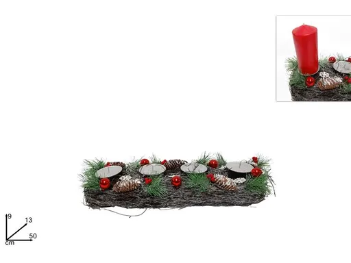 MAKRO - Svietnik adventný 50 x 9 x 13cm