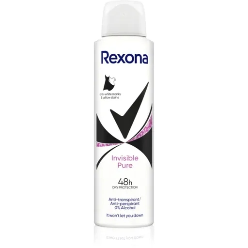 Rexona Invisible Pure dezodorant v spreji proti bielym a žltým škvrnám 150 ml