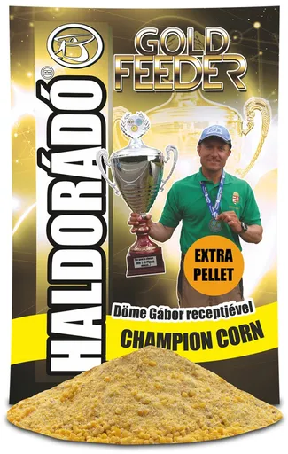 Haldorádó krmítková zmes gold feeder 1 kg - champion corn extra pellet