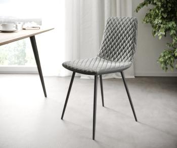 Sada 4 jídelních židlí Novi-Adesso Light Grey Velvet se 4 nohami