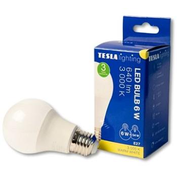 Tesla – LED žiarovka BULB, E27, 6 W, 230 V, 640 lm, 25 000 h, 3 000 K teplá biela, 220st (BL270630-1)