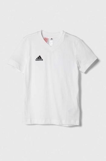 Detské bavlnené tričko adidas Performance ENT22 TEE Y biela farba, s potlačou