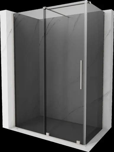 MEXEN/S - Velár sprchovací kút, posuvné dvere 160 x 90, grafit, nikel kartáčovaný 871-160-090-41-97