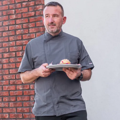 EGOCHEF Kuchársky rondon EGOchef OTTAVIO cool vent sivý - krátky rukáv XL