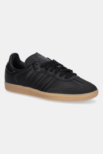 Kožené tenisky adidas Originals Samba OG dámske, čierna farba, JS2762