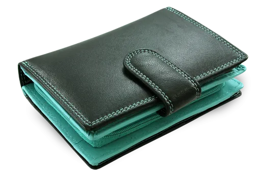 Čiernomodrá kožená peňaženka so zápinkou 511-8313-60/53