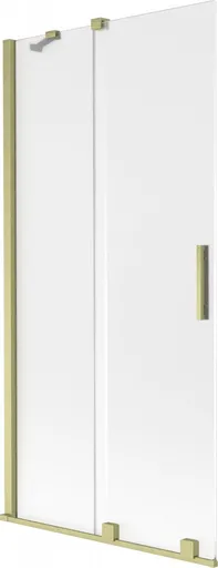 MEXEN/S - Velar dvojkrídlová posuvná vaňová zástena 90 x 150, dekor, zlatá kartáčovaná 896-090-000-31-55