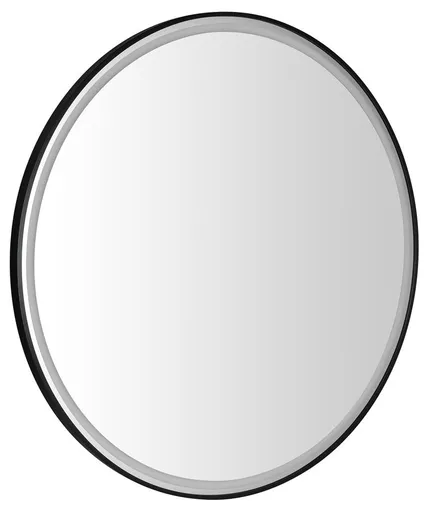 SAPHO - KADRIS guľaté zrkadlo s LED osvetlením, ø 100cm, čierna mat KD100