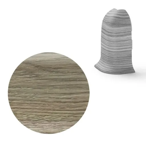 Vnější roh k soklu Naturel dub Victoria , PVC dĺžka 0,5 cm, výška hrany 56 mm, NATNGTZ67
