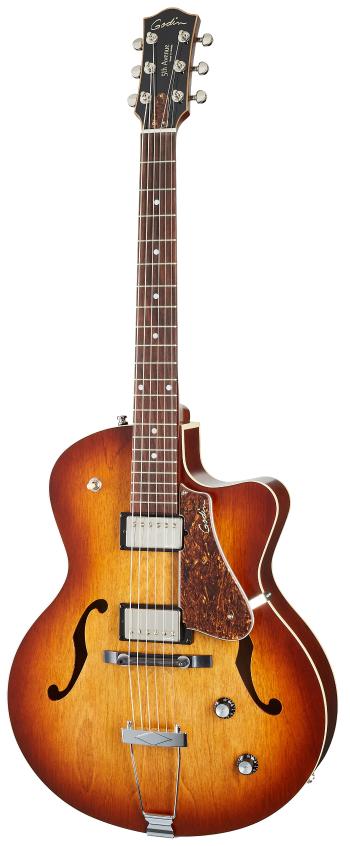 Godin 5th Avenue CW Kingpin II HB Cognac Burst