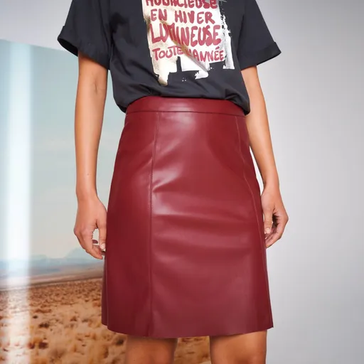 Rozšírená koženková sukňa