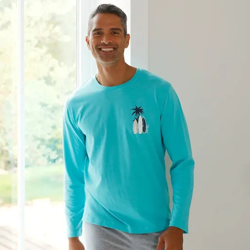 Pyžamové tričko s dlhými rukávmi, motív surf