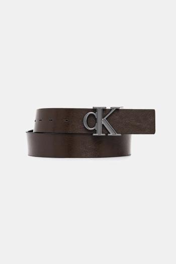 Obojstranný kožený opasok Calvin Klein hnedá farba, LV04G7026G