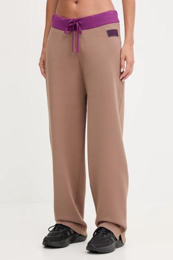 Nohavice EA7 Emporio Armani hnedá farba, široké, vysoký pás, AF18425.7X000385