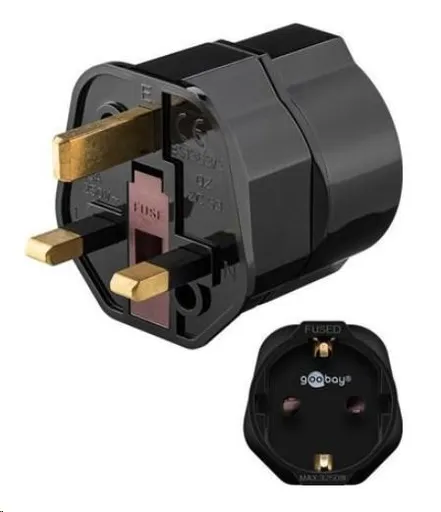 Goobay Cestovný adaptér pre UK zásuvku a spotrebiče s českou zástrčkou a uzemňovacím kolíkom