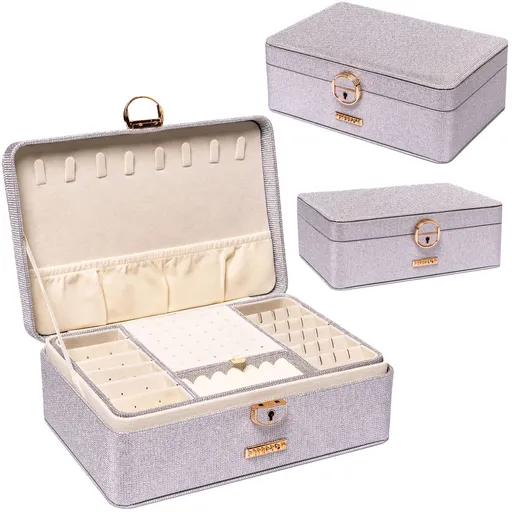 Elegantná strieborná šperkovnica s kľúčikom a uzatváraním - Peterson