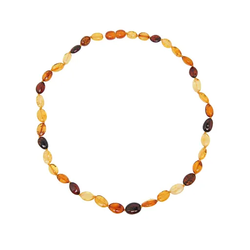 Viacfarebný jantárový náhrdelník