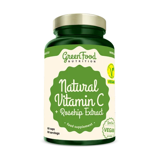 GREENFOOD NUTRITION  Natural Vitamin C + Rosehip Extract 60 kapsúl