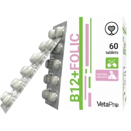 VetaPro B12 + Folic výživový doplnok pre psy a mačky 60 tabliet