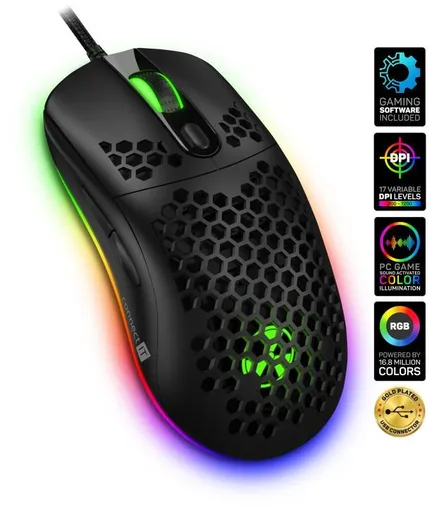 CONNECT IT BATTLE AIR 2 profesionálna optická herná myš + SW, 12800 DPI, čierna