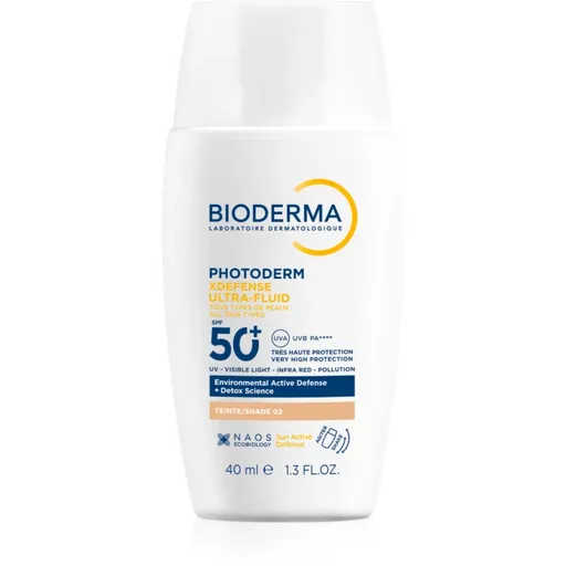 Bioderma Photoderm XDefense Tinted ochranný tónovaný fluid na tvár SPF 50+ odtieň 02 Light 40 ml