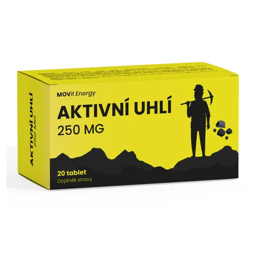MOVIT ENERGY Aktívne uhlie 250 mg 20 tabliet