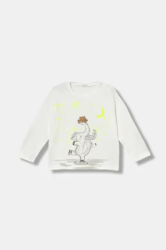 Detské bavlnené tričko s dlhým rukávom United Colors of Benetton