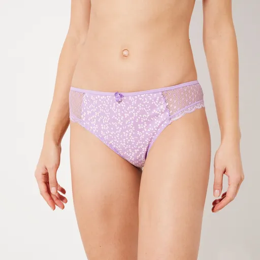 Súprava 4 midi nohavičiek Tropea z bavlny a pružnej čipky s potlačou