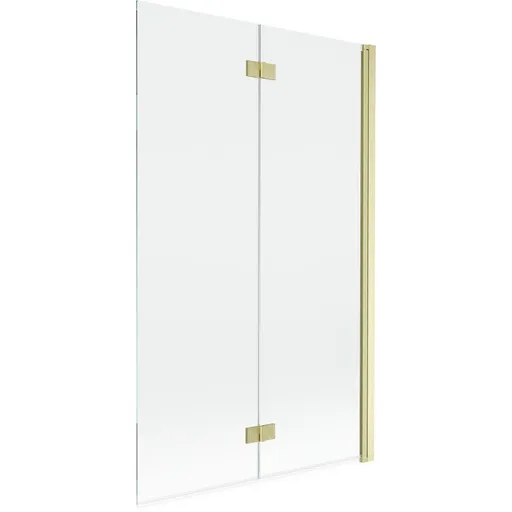 MEXEN - MIST vaňová zástena 110x150 cm 6mm 2-s, zlatá kartáčovaná, číra, pravá 8A9-110-002-55-00-P