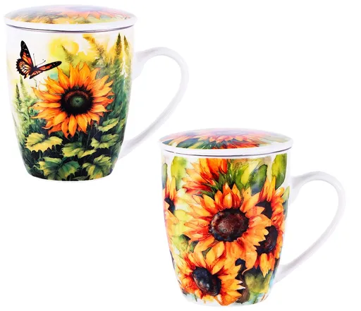 VERONI - Hrnček s čajítkom 360ml Canvas rôzne motívy