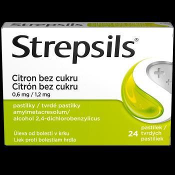 STREPSILS pastilky bez cukru citrón 24 pastiliek