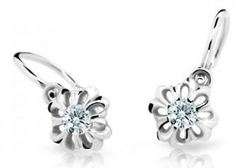 Cutie Jewellery Nežné detské náušnice z bieleho zlata C2208-10-X-2 biela