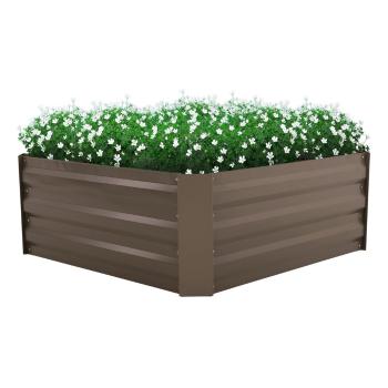 KONDELA Nonky Typ 3 kovový vyvýšený záhon svetlosivá