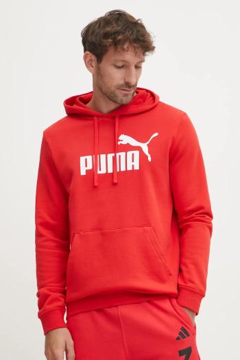 Mikina Puma pánska, červená farba, s kapucňou, s potlačou, 682572