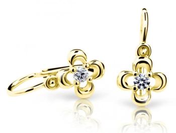 Cutie Jewellery Zlaté detské náušnice C2013-10-X-1 biela