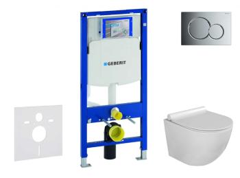 GEBERIT - Duofix Set predstenovej inštalácie, klozetu Gaia a dosky softclose, tlačidlo Sigma01, lesklý chróm SANI11CA1114