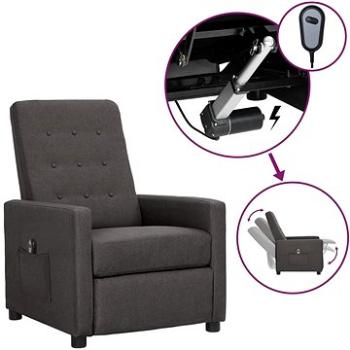 Elektrické polohovacie kreslo tmavo sivé textil, 3098639
