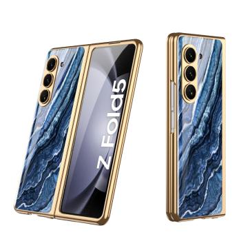 GKK GLASS Ochranný kryt Samsung Galaxy Z Fold5 5G DARK BLUE MARBLE