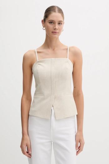Blúzka Dkny béžová farba, UD5JS043