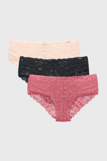 3 PACK Klasické nohavičky  Lana Floral čipkované
