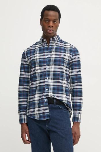 Bavlnená košeľa Tommy Hilfiger pánska, tmavomodrá farba, regular, s golierom button-down, MW0MW37566